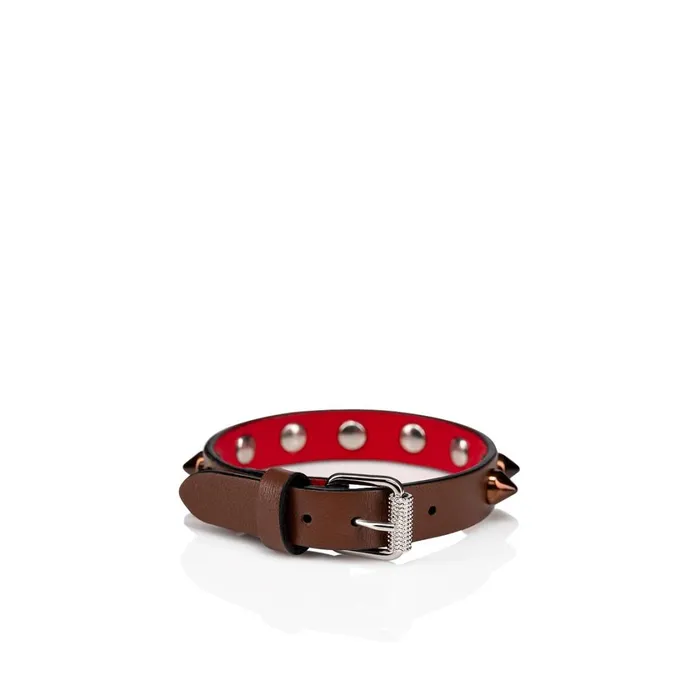 WomenMen Loubilink Bracelet Bracelet 8211 Calf Leather 8211 Nude 6 Nude Christian Louboutin Bracelets
