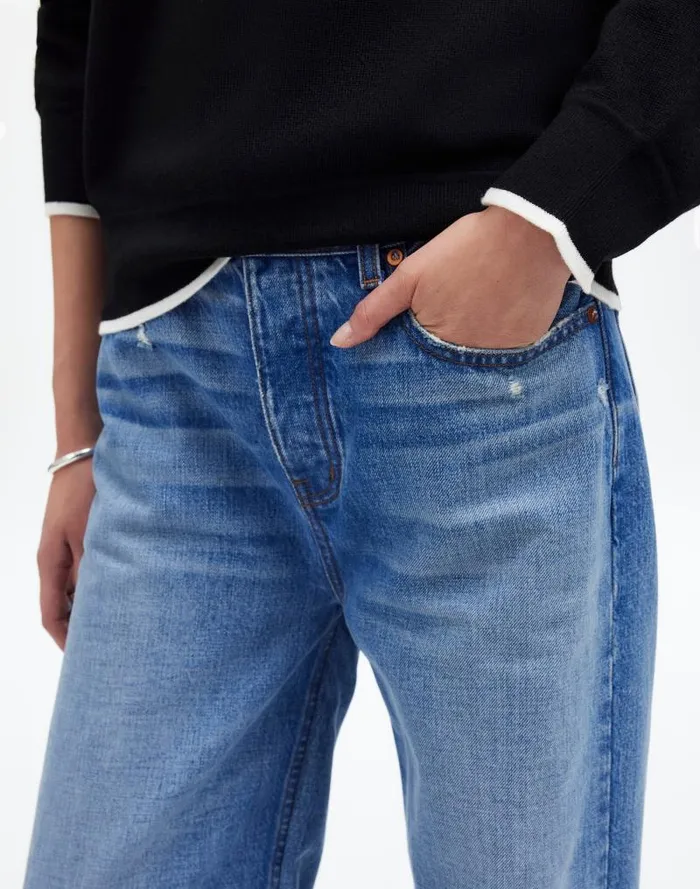 Women Merino Wool Pullover Sweater True Black Combo Madewell Sweaters