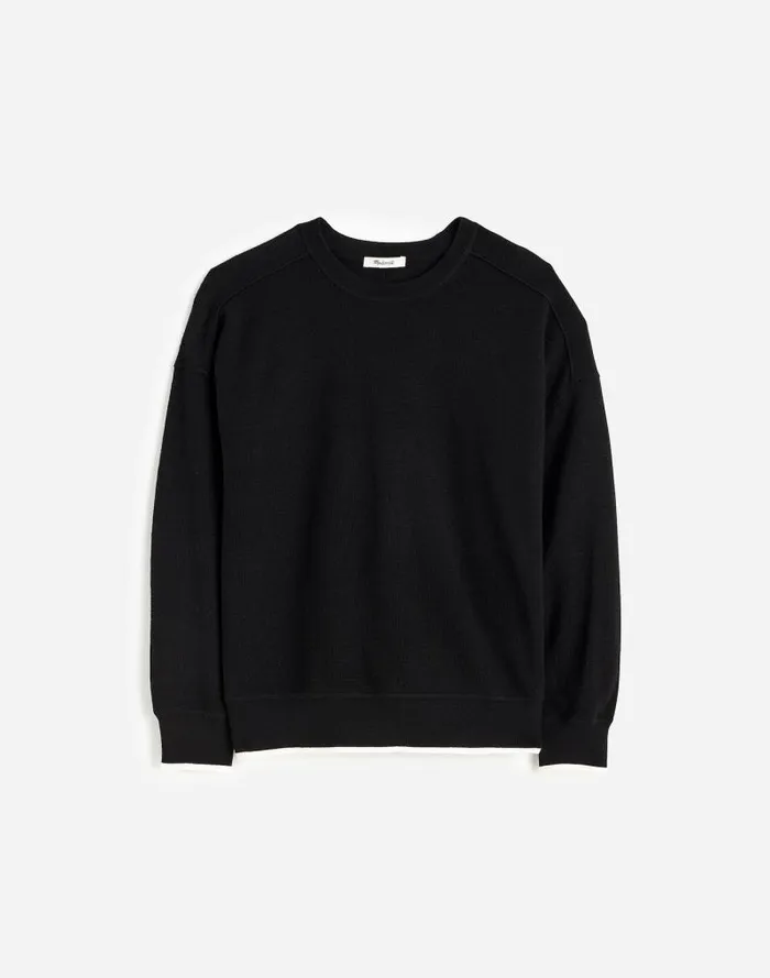 Women Merino Wool Pullover Sweater True Black Combo Madewell Sweaters