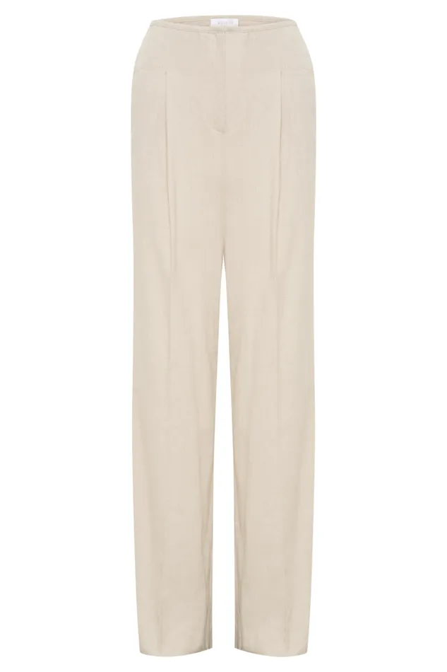 Women Meshki Bottoms Adrina Straight Leg Linen Pant 8211 Natural