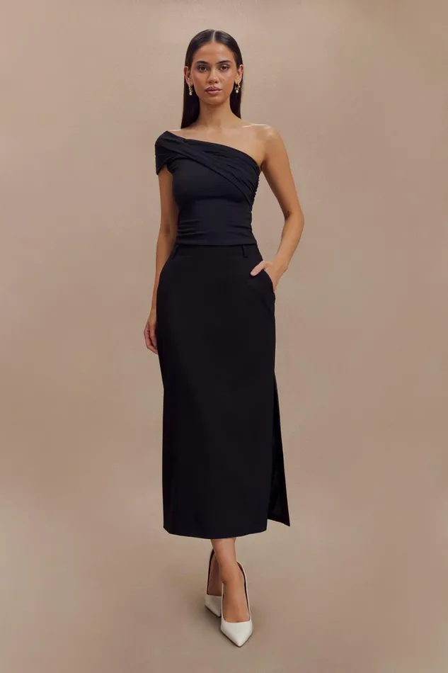 Women Meshki Bottoms Ambrose Midi Skirt 8211 Black