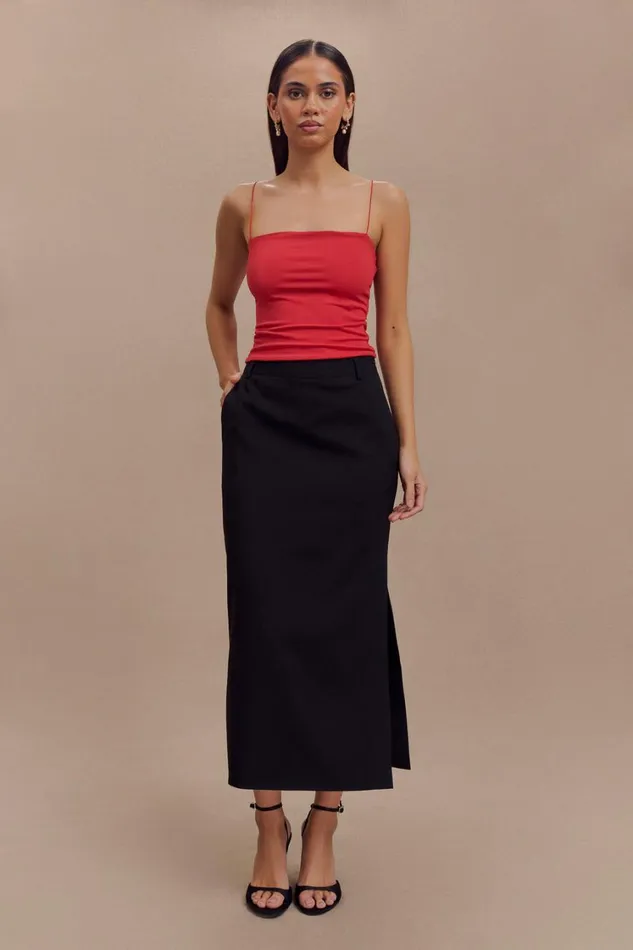 Women Meshki Bottoms Ambrose Midi Skirt 8211 Black