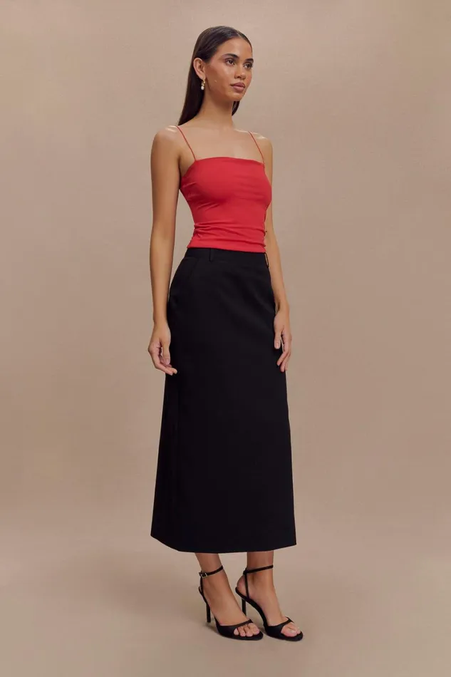 Women Meshki Bottoms Ambrose Midi Skirt 8211 Black