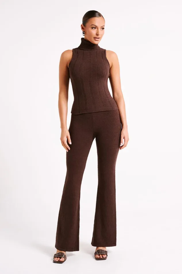 Women Meshki Bottoms Angelina Knit Pants 8211 Chocolate