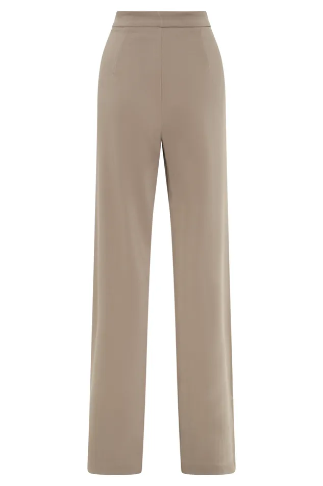 Women Meshki Bottoms Antonia Pleated Wide Leg Pants 8211 Mushroom