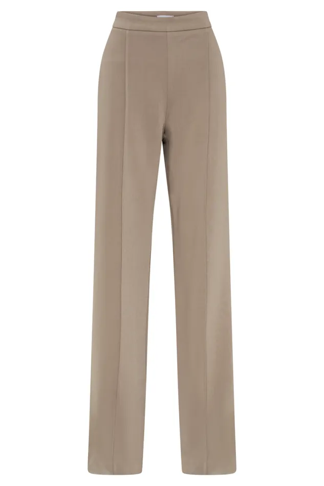 Women Meshki Bottoms Antonia Pleated Wide Leg Pants 8211 Mushroom
