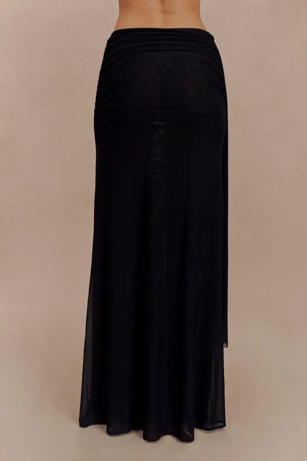 Women Meshki Bottoms Arna Mesh Maxi Skirt 8211 Black