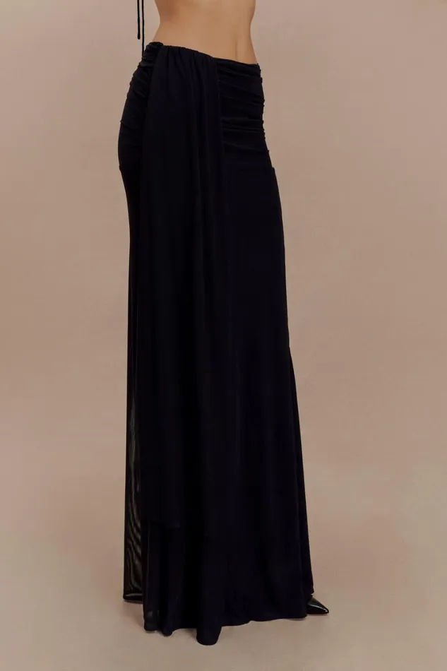 Women Meshki Bottoms Arna Mesh Maxi Skirt 8211 Black