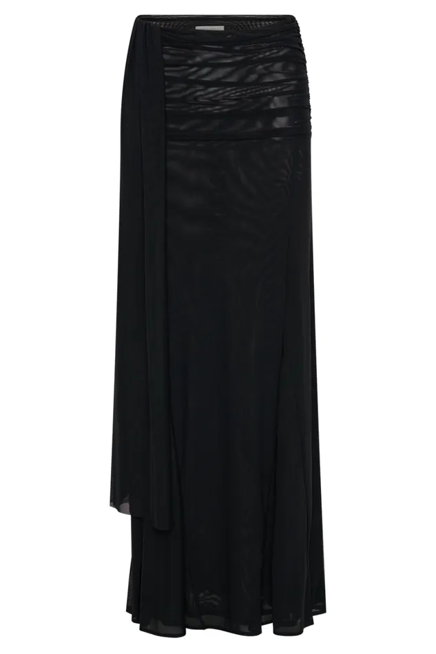 Women Meshki Bottoms Arna Mesh Maxi Skirt 8211 Black
