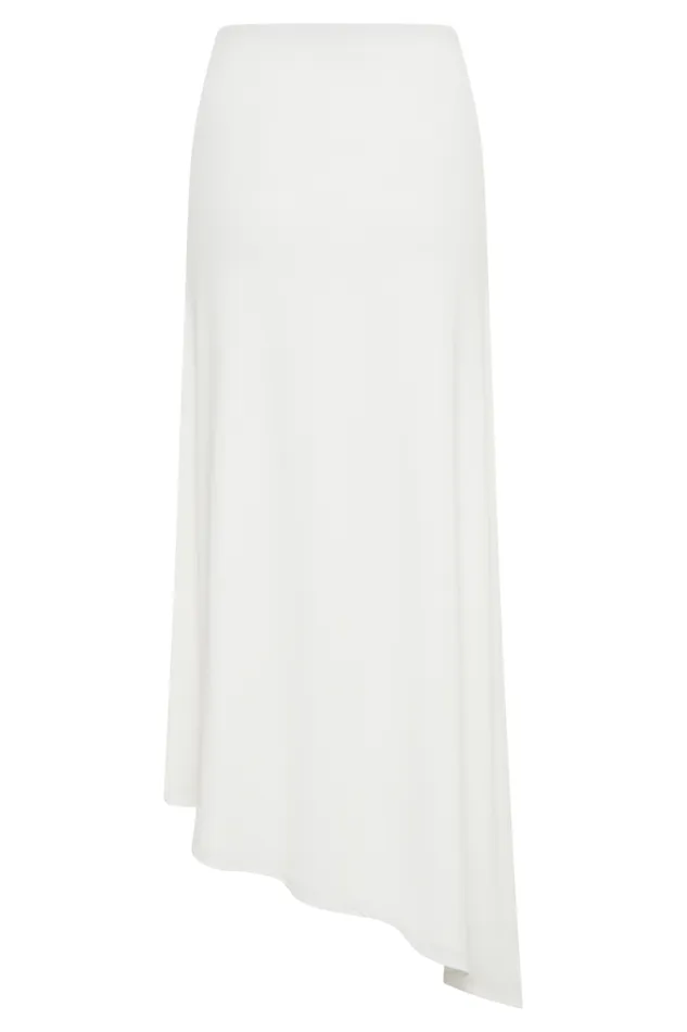 Women Meshki Bottoms Bea Asymmetrical Slinky Maxi Skirt 8211 White