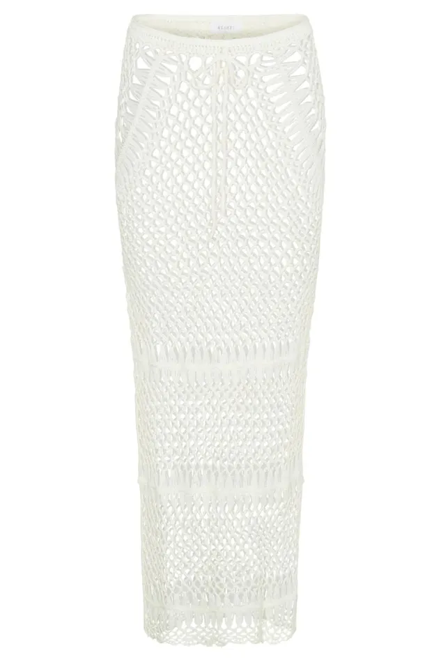 Women Meshki Bottoms Bonnie Crochet Maxi Skirt 8211 White