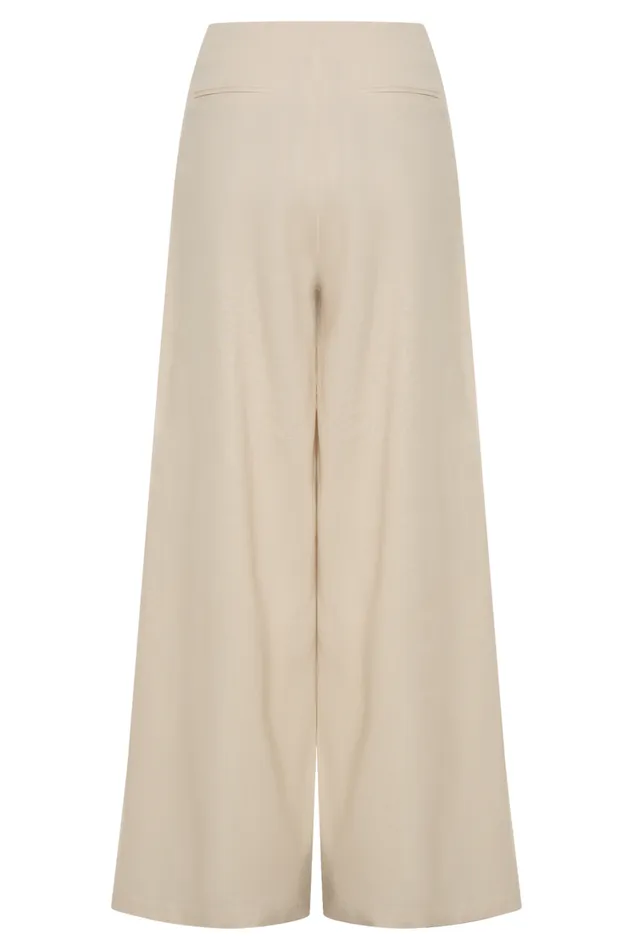 Women Meshki Bottoms Brandi Linen Straight Leg Pant 8211 Wheat Marle