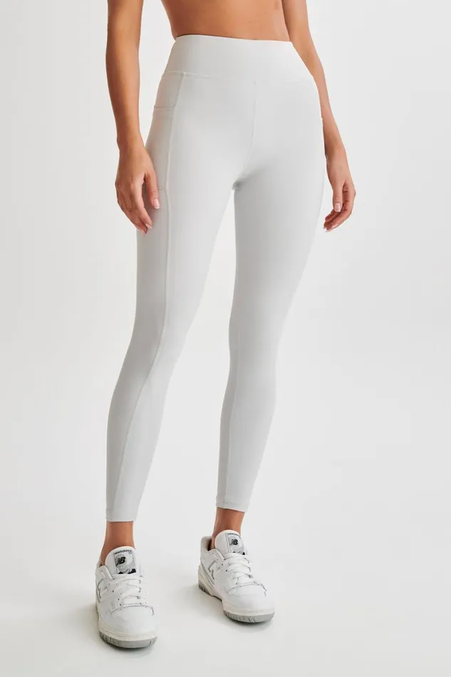 Women Meshki Bottoms Briar V Back Leggings With Pockets 8211 Ice Grey