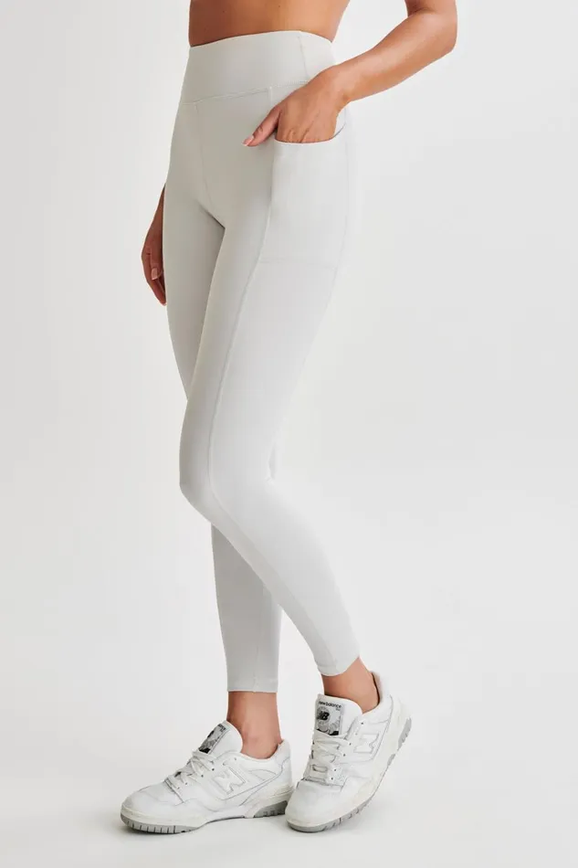 Women Meshki Bottoms Briar V Back Leggings With Pockets 8211 Ice Grey