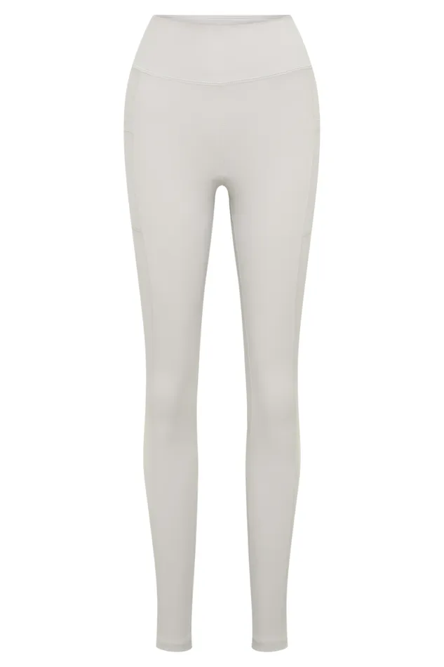 Women Meshki Bottoms Briar V Back Leggings With Pockets 8211 Ice Grey