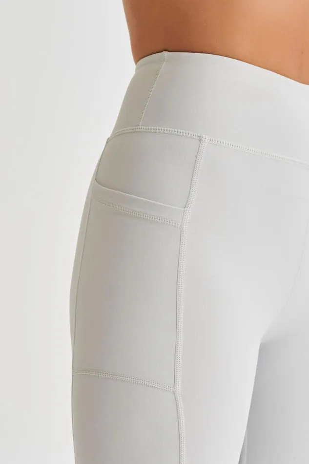 Women Meshki Bottoms Briar V Back Leggings With Pockets 8211 Ice Grey
