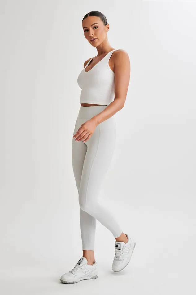 Women Meshki Bottoms Briar V Back Leggings With Pockets 8211 Ice Grey