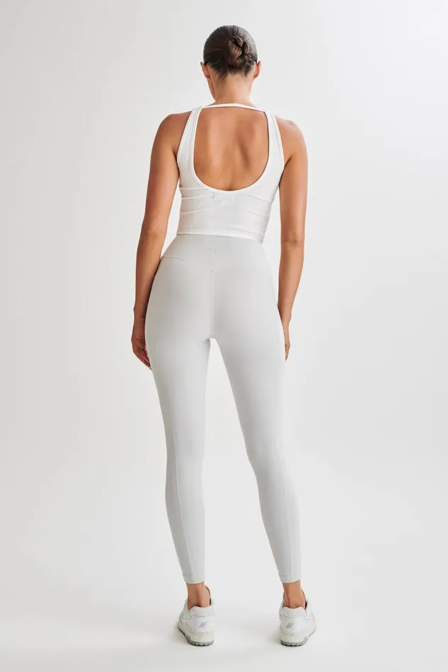 Women Meshki Bottoms Briar V Back Leggings With Pockets 8211 Ice Grey