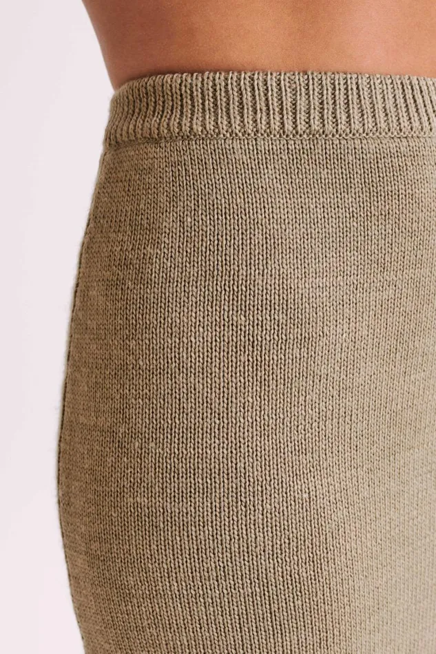 Women Meshki Bottoms Brittany Knit Midi Skirt 8211 Taupe