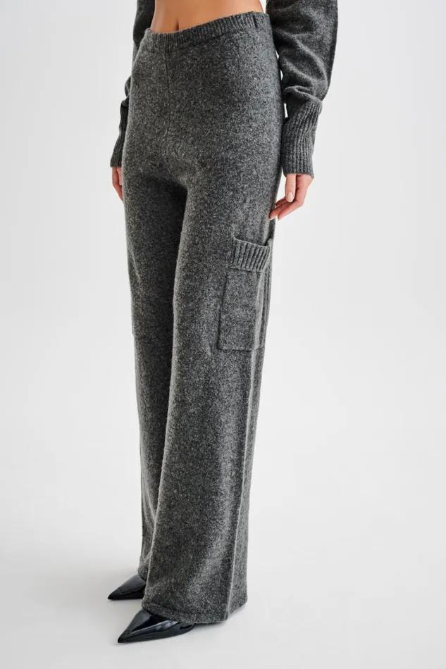 Women Meshki Bottoms Darius Knit Pants With Pockets 8211 Charcoal Marle