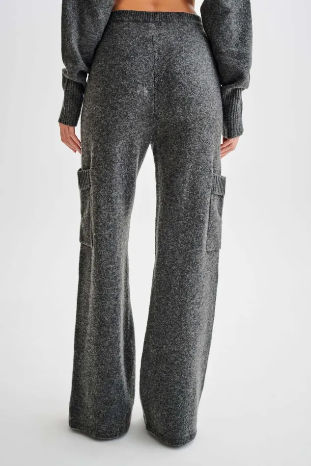 Women Meshki Bottoms Darius Knit Pants With Pockets 8211 Charcoal Marle