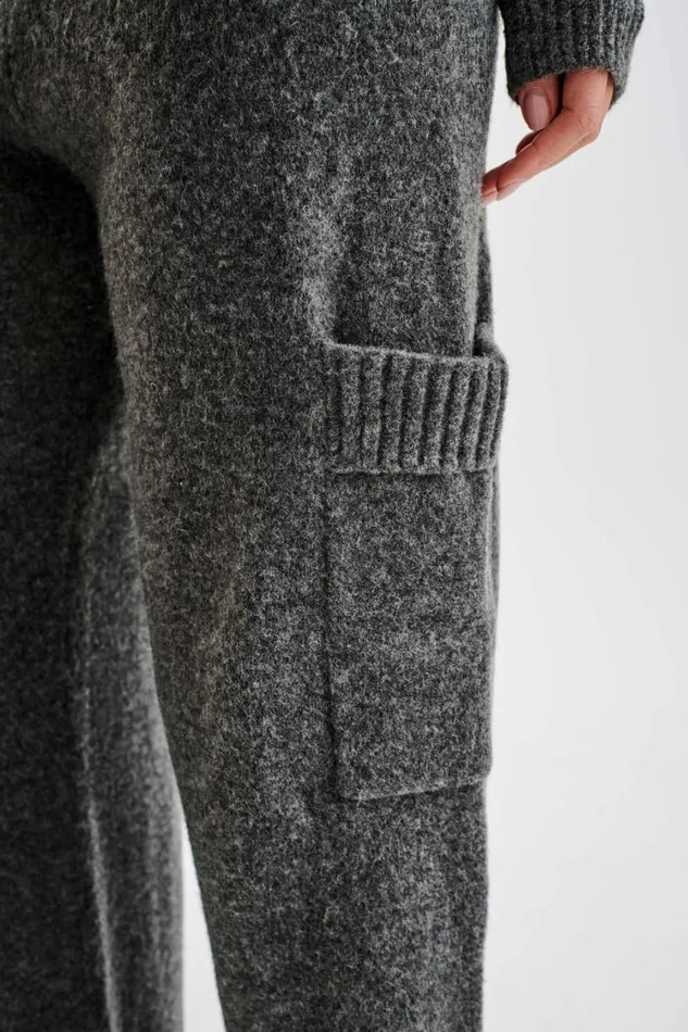 Women Meshki Bottoms Darius Knit Pants With Pockets 8211 Charcoal Marle