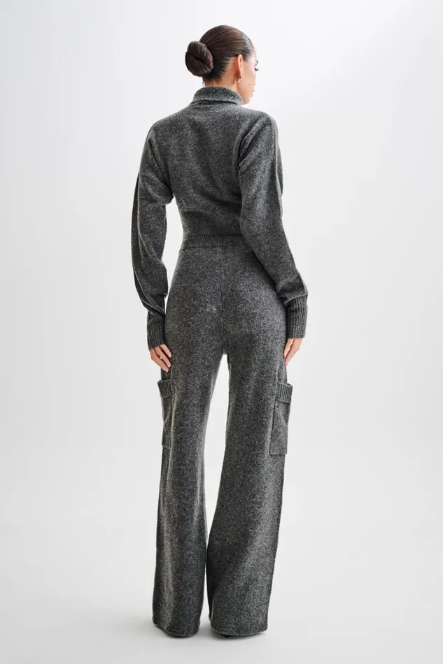 Women Meshki Bottoms Darius Knit Pants With Pockets 8211 Charcoal Marle