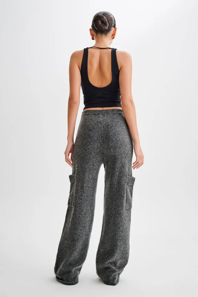 Women Meshki Bottoms Darius Knit Pants With Pockets 8211 Charcoal Marle