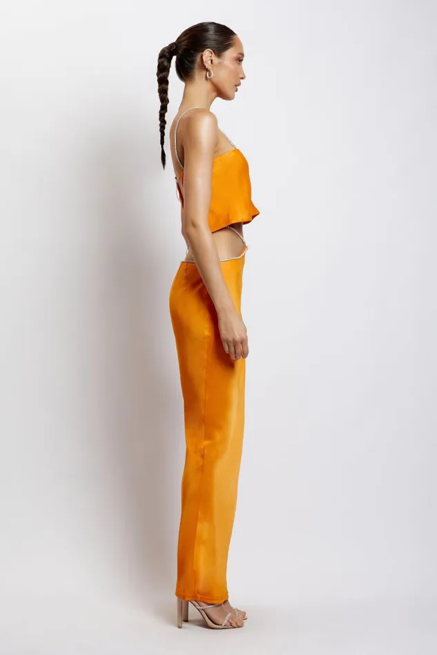 Women Meshki Bottoms Dayana Diamante Maxi Skirt 8211 Mandarin Women Meshki Bottoms Dayana Diamante Maxi Skirt 8211 Mandarin