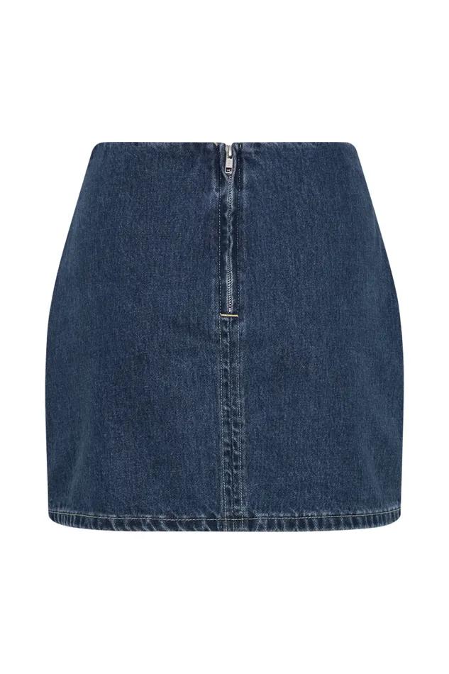Women Meshki Bottoms Ellie Denim Mini Skirt 8211 Dark Blue