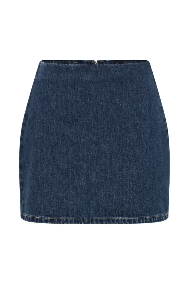 Women Meshki Bottoms Ellie Denim Mini Skirt 8211 Dark Blue