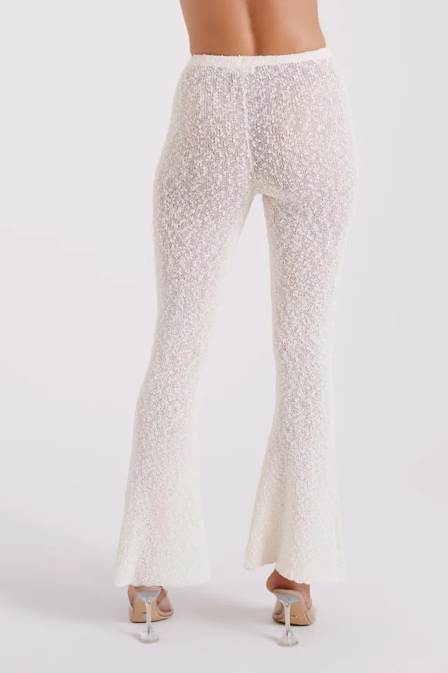 Women Meshki Bottoms Irma Flared Boucle Pants 8211 Cream