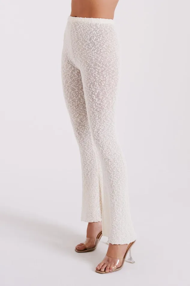 Women Meshki Bottoms Irma Flared Boucle Pants 8211 Cream