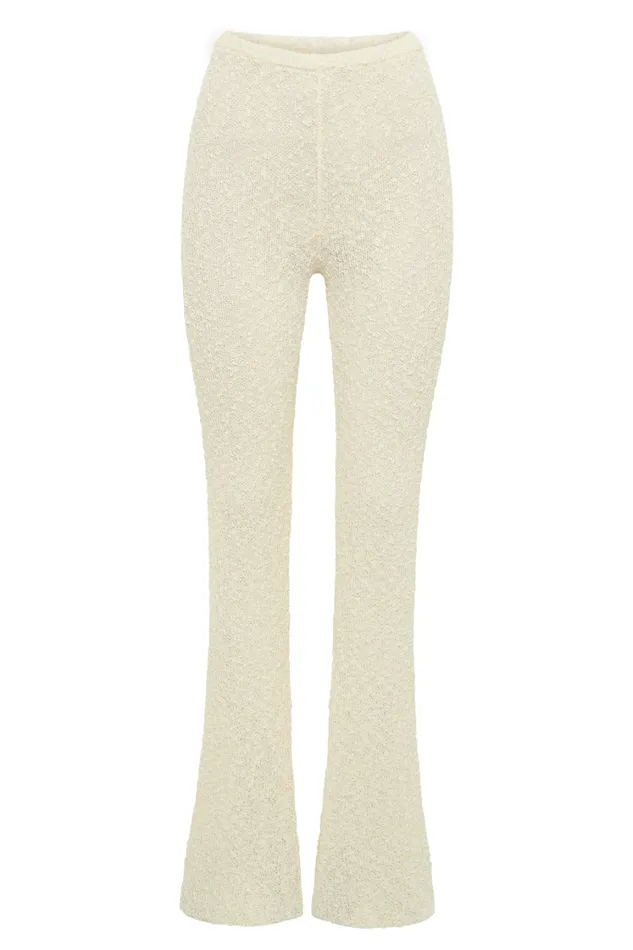 Women Meshki Bottoms Irma Flared Boucle Pants 8211 Cream
