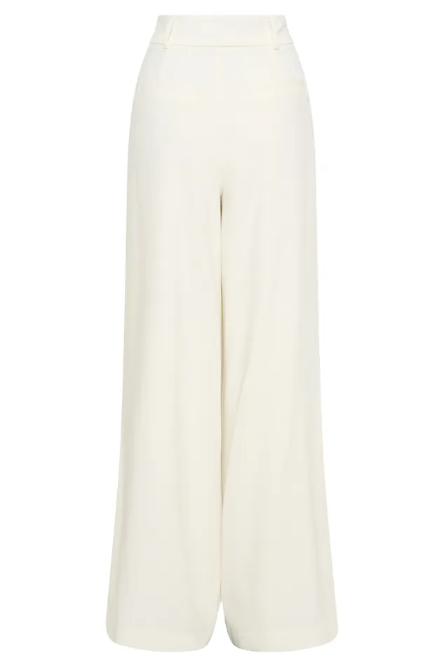 Women Meshki Bottoms Jacqueline Pleated Wide Leg Pants 8211 Ivory