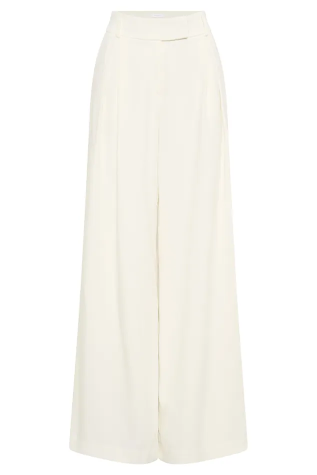 Women Meshki Bottoms Jacqueline Pleated Wide Leg Pants 8211 Ivory