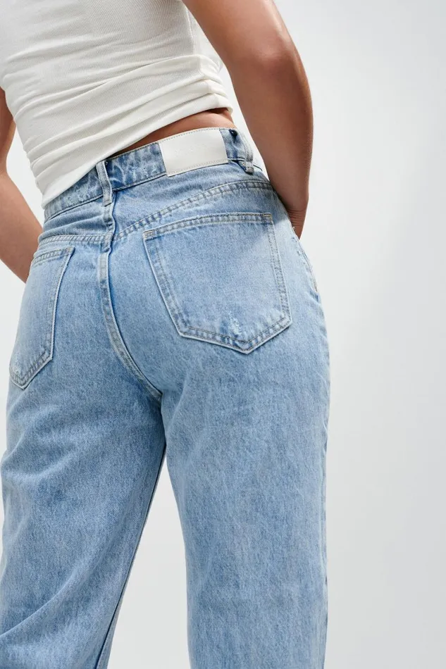 Women Meshki Bottoms Jagger Mid Rise Oversized Denim Jean 8211 Mid Blue