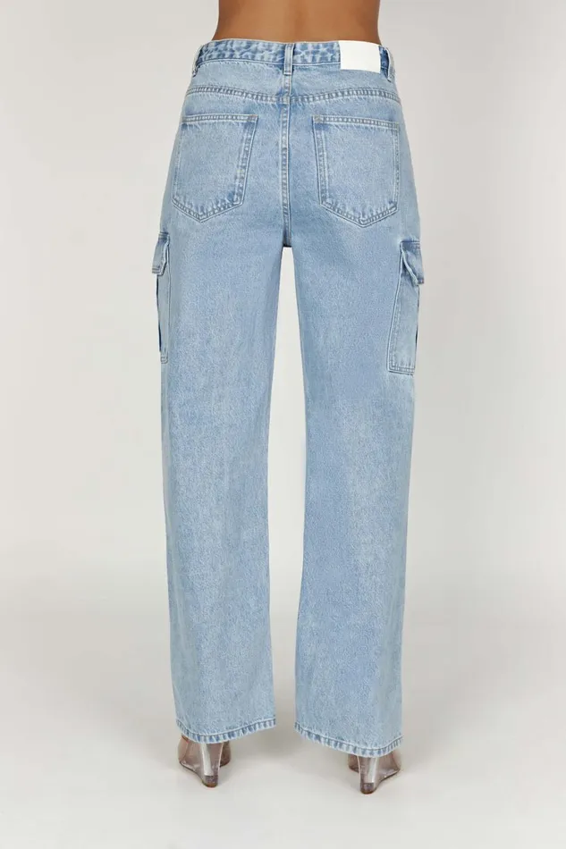 Women Meshki Bottoms Jagger Mid Rise Oversized Denim Jean 8211 Mid Blue
