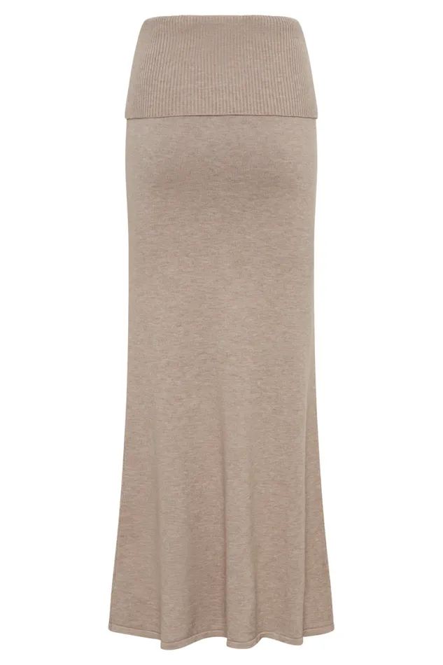 Women Meshki Bottoms Karlie Knit Maxi Skirt With Ribbed Waist 8211 Taupe Marle