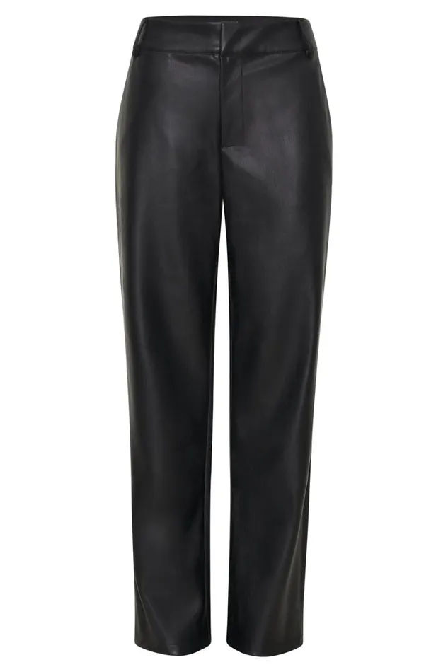 Women Meshki Bottoms Matilda Slouchy Low Rise Faux Leather Pant 8211 Black