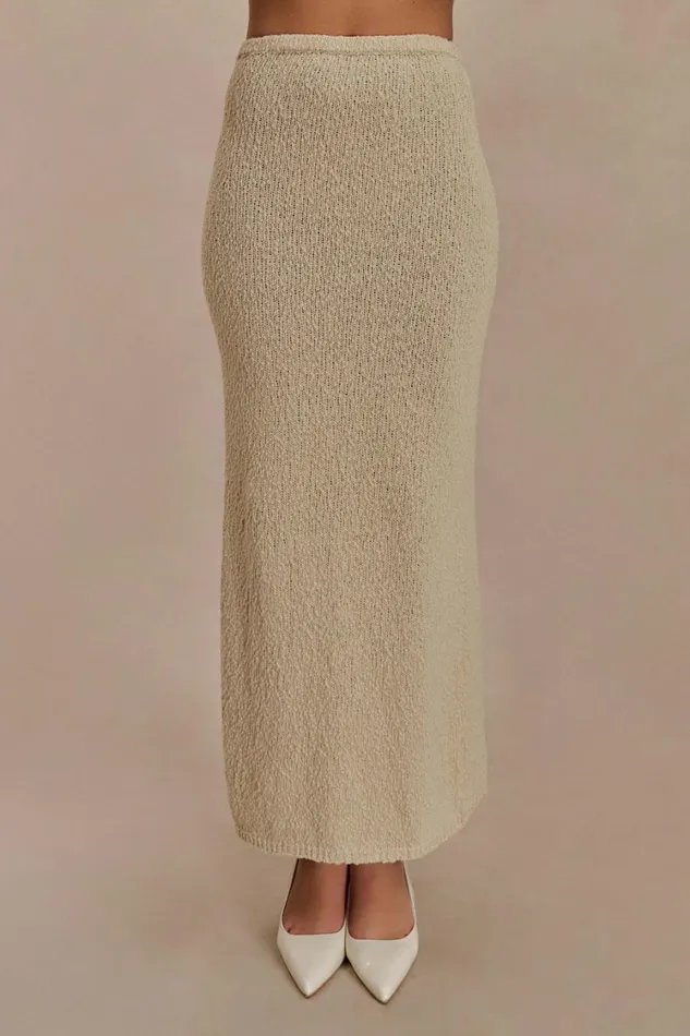 Women Meshki Bottoms Moira Boucle Maxi Skirt 8211 Wheat