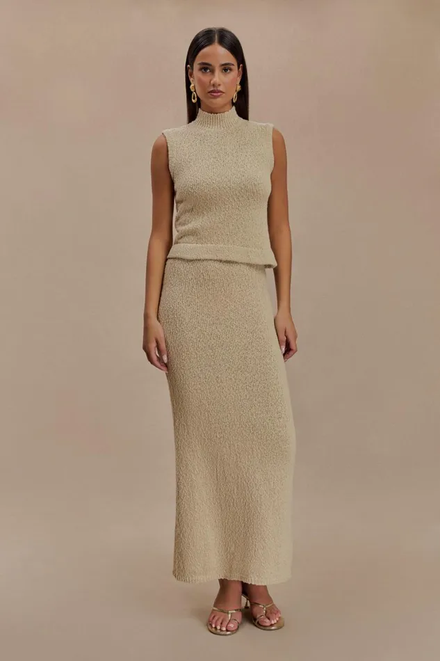 Women Meshki Bottoms Moira Boucle Maxi Skirt 8211 Wheat