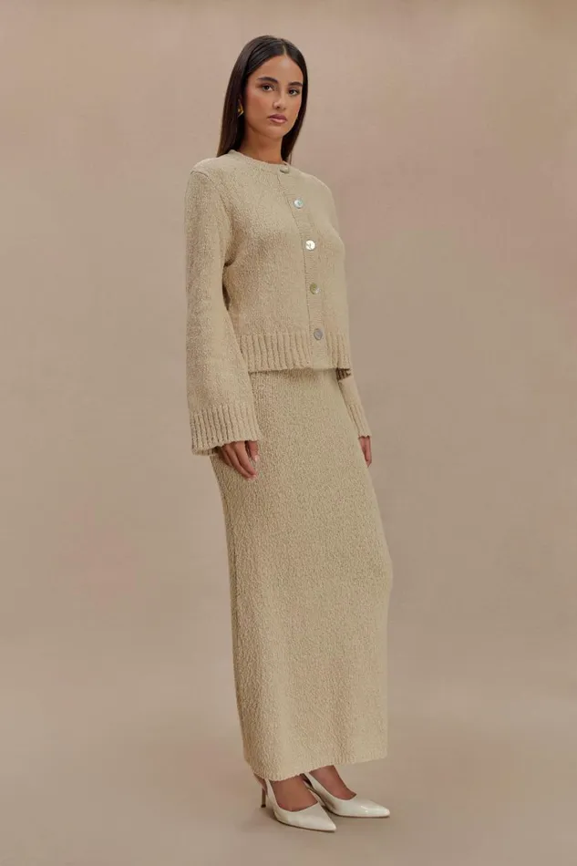 Women Meshki Bottoms Moira Boucle Maxi Skirt 8211 Wheat