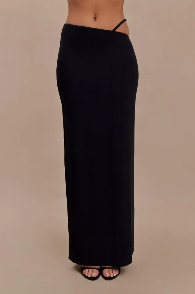 Women Meshki Bottoms Natalia Modal Buckle Maxi Skirt 8211 Black