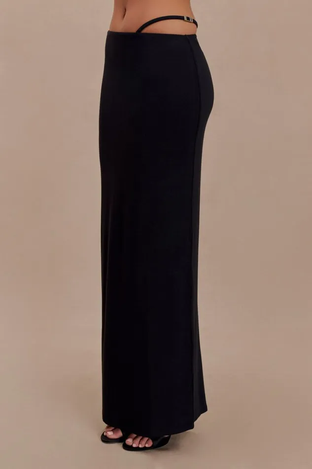 Women Meshki Bottoms Natalia Modal Buckle Maxi Skirt 8211 Black