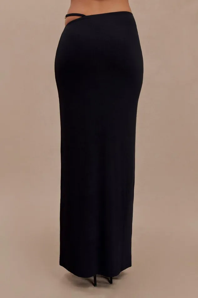 Women Meshki Bottoms Natalia Modal Buckle Maxi Skirt 8211 Black