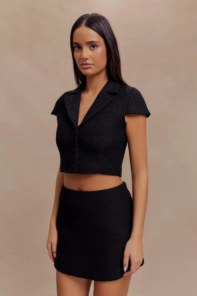 Women Meshki Bottoms Parisa Boucle Skirt 8211 Black