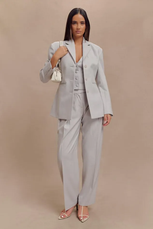 Women Meshki Bottoms Penelope Pleated High Waisted Pants 8211 Grey