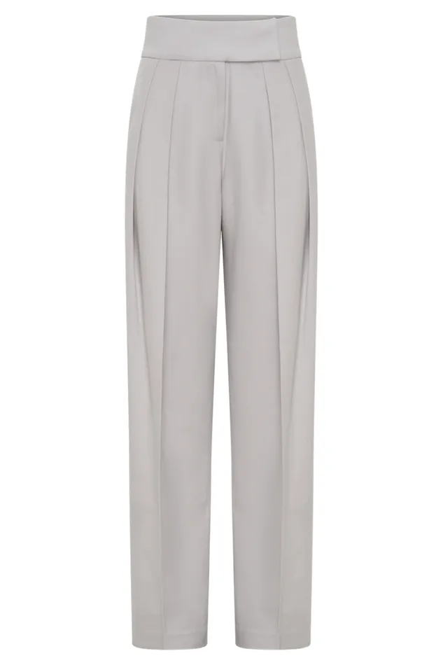 Women Meshki Bottoms Penelope Pleated High Waisted Pants 8211 Grey