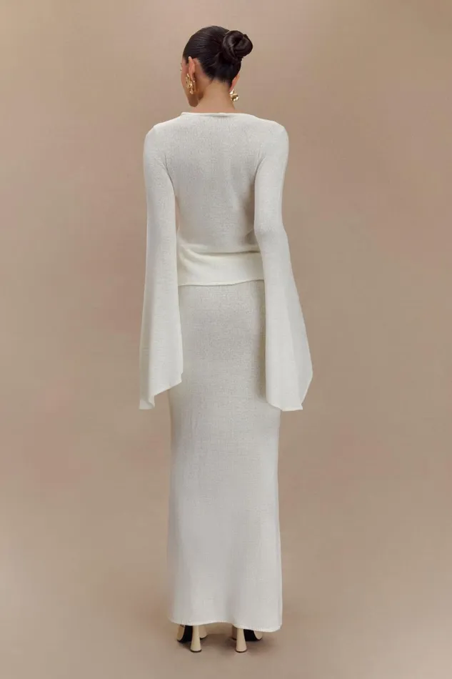 Women Meshki Bottoms Phoebe Knit Maxi Skirt 8211 Ivory